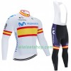 Fietskleding (Fietsshirt Lange Mouw + Lange Koersbroek) 2020 Movistar Team N002